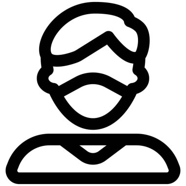 Saçları ayrılmış, maske takan bir çocuk..