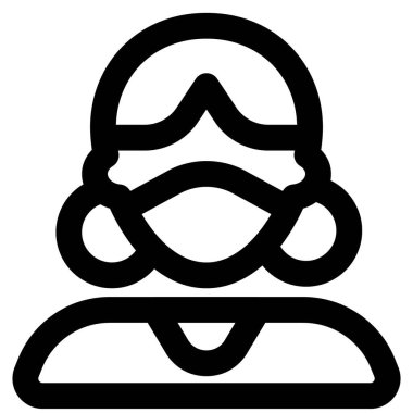 Kıvırcık saçlı, maske takan bir kadın..