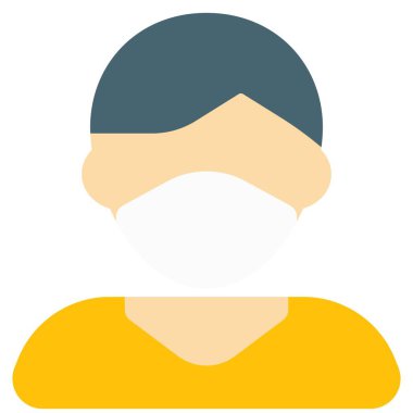 Yandan ayrılmış saç stili olan maskeli bir adam.. .