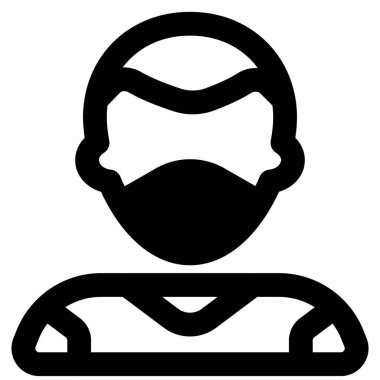 Maskeli, kafası tıraşlı bir çocuk.