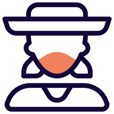 Maskeli, kayıkçı şapkalı modern bir bayan..