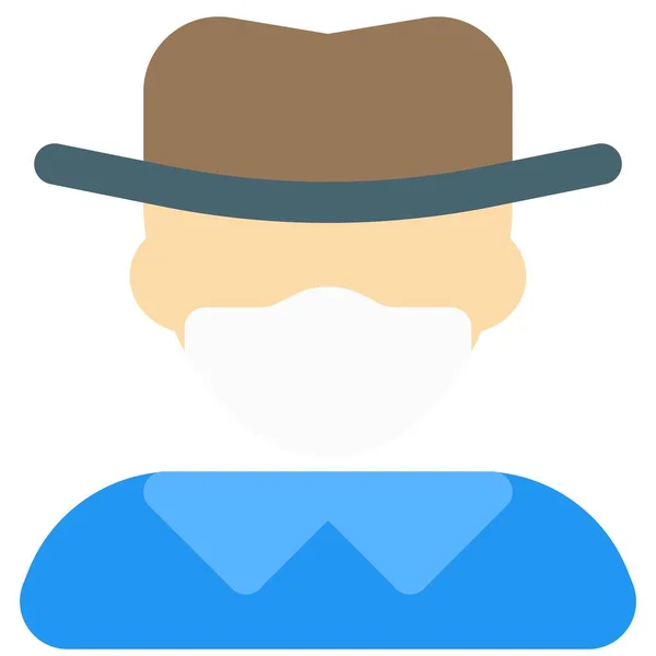 Homme Mode Avec Chapeau Masque Mode — Image vectorielle