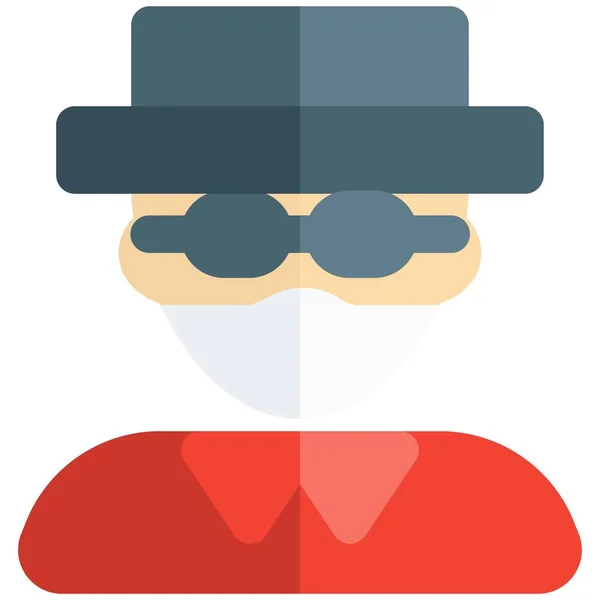 Homme Avec Chapeau Plaisance Ayant Masque Pour Protection — Image vectorielle