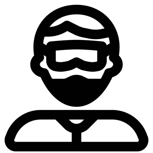 Elegante Hombre Con Gafas Usando Máscara — Vector de stock