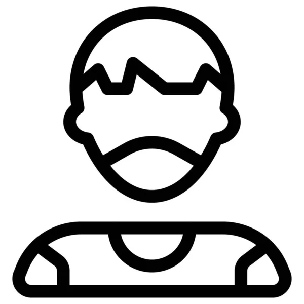 Jeune Homme Avec Frange Coupe Cheveux Dans Masque Facial — Image vectorielle