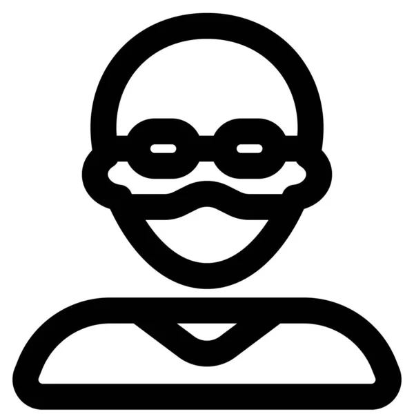 Homme Chauve Avec Des Spécifications Ayant Sur Masque Pour Protection — Image vectorielle