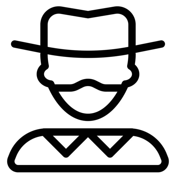 Modischer Mann Mit Trendigem Hut Und Maske — Stockvektor