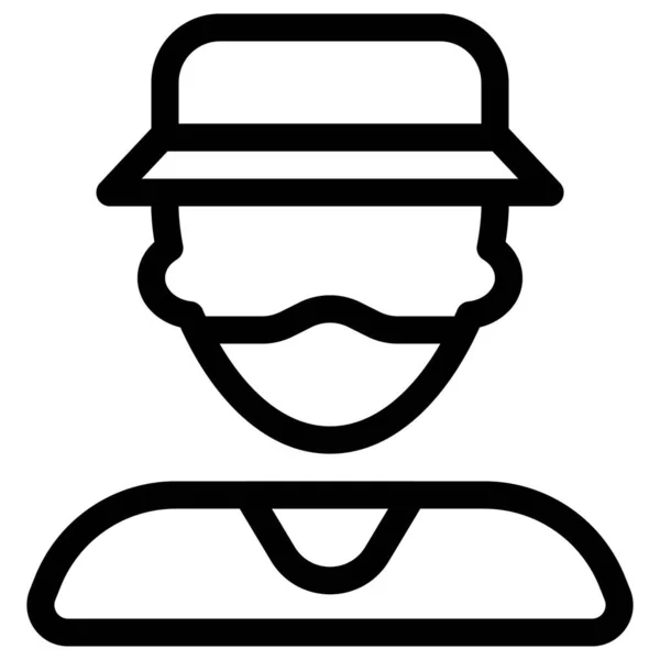 Homem Turístico Com Chapéu Barco Usando Máscara —  Vetores de Stock