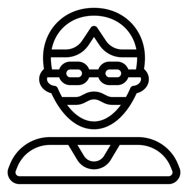 Junge Mit Mittelscheitel Und Brille — Stockvektor
