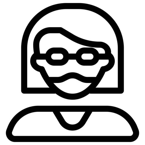 Κοντή Γυναίκα Γυαλιά Και Μάσκα — Διανυσματικό Αρχείο