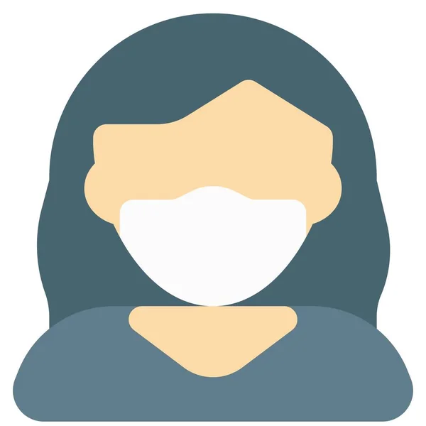 Emniyet Önlemi Olarak Maske Takan Kız — Stok Vektör