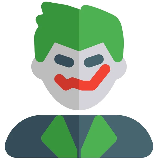 stock vector A scary smiling face mentally troubled Joker