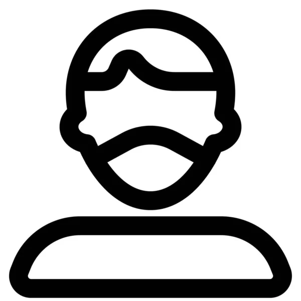 Mann Mit Seitlich Gescheiteltem Haar Trägt Maske — Stockvektor
