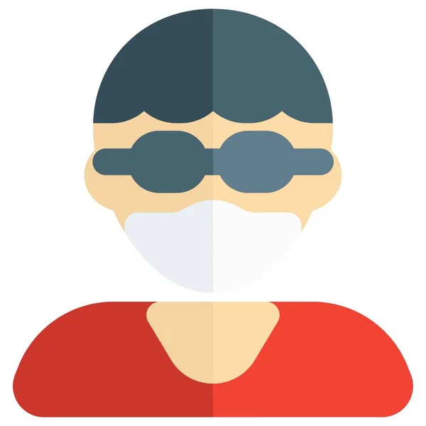 Garçon Avec Une Coiffure Bizarre Des Spécifications Portant Masque — Image vectorielle