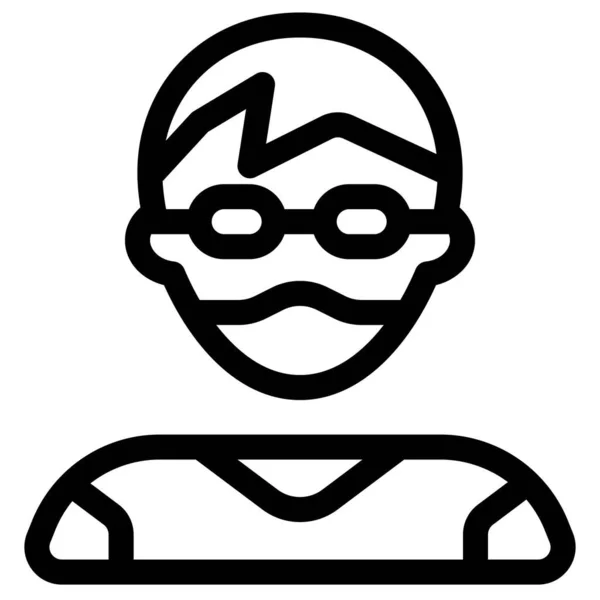 头戴刘海发式眼镜的十几岁男孩 — 图库矢量图片