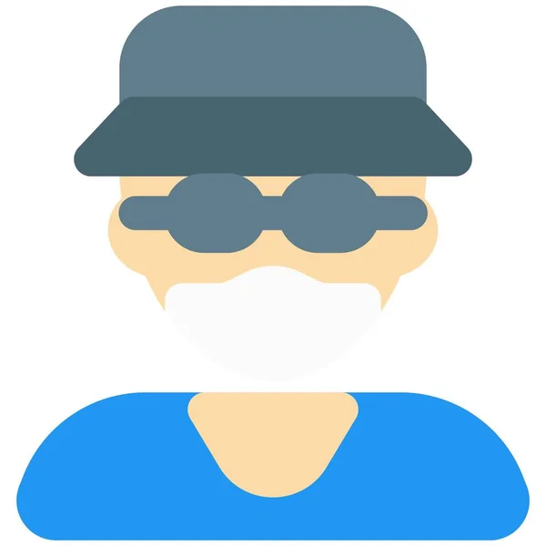 Boy Eyewear Wearing Beach Hat Mask — Stock Vector
