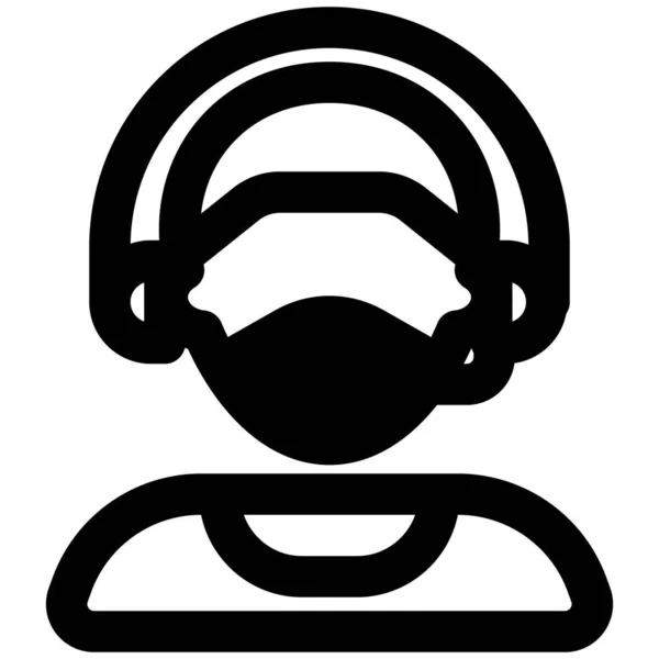 Customer Executive Professional Headphone Mask — Stock Vector