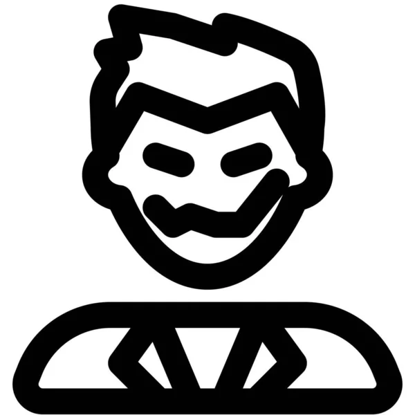 Korkunç Bir Gülümseyen Yüz Zihinsel Sorunları Olan Joker — Stok Vektör
