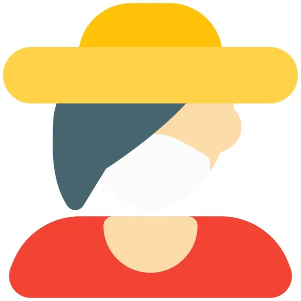 Plaj Şapkası Takan Havalı Bir Kadın — Stok Vektör