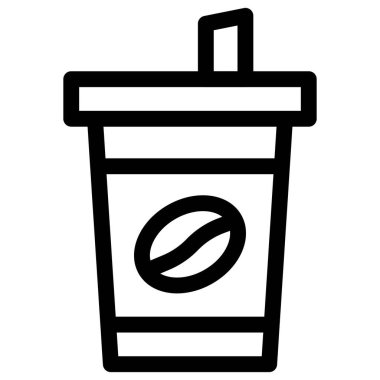 Tek kullanımlık kahve fincanı vektör çizgisi simgesi