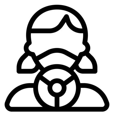 Direksiyonlu maskeli bir kadın sürücü.