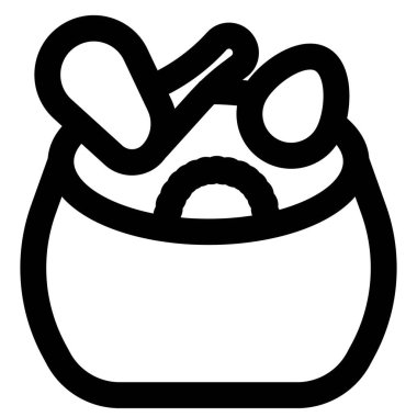 Gudeg çanak ana hatları simgesi seti