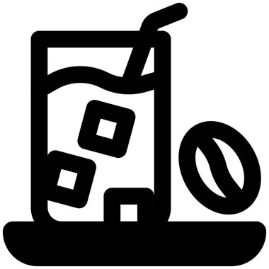 Buzlu kahve taslak vektör simgesi