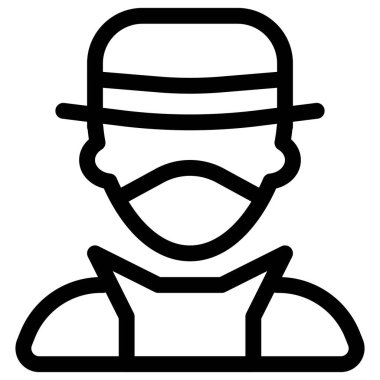 Kunduz şapkalı ve maskeli erkek sihirbaz