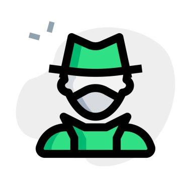 Suçlu kendini sakladığı için maske takıyor..