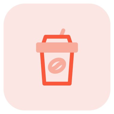 Paket kahve fincanı çizgisi vektör simgesi