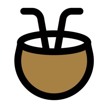 Sağlıklı hindistan cevizi su hattı simgesi seti