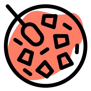 Lezzetli köri çizgisi simgesi seti