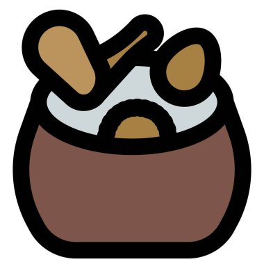 Gudeg çanak ana hatları simgesi seti