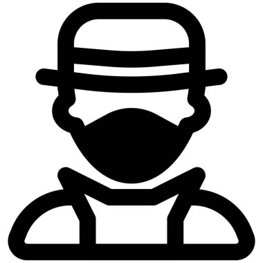 Kunduz şapkalı ve maskeli erkek sihirbaz