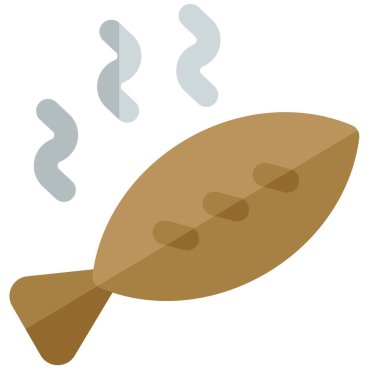 Sıcak kızarmış balık ışık simgesi seti