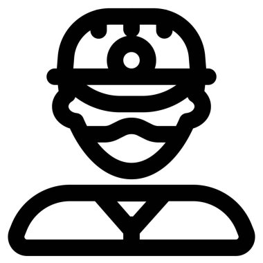 Mayın işçisi başlıklı, maske takıyor..