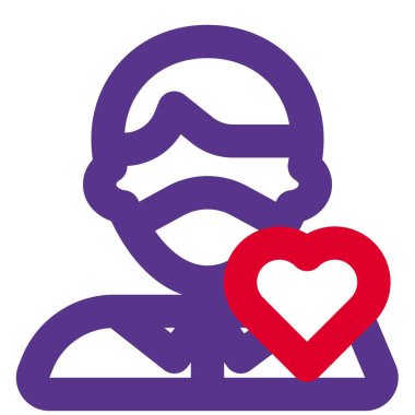 Kalp sembollü bir psikolog.