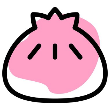 Mantou gıda ana hatları vektör simgesi