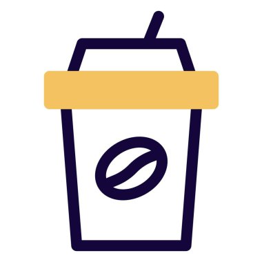 Paket kahve fincanı çizgisi vektör simgesi