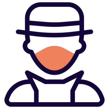 Kunduz şapkalı ve maskeli erkek sihirbaz