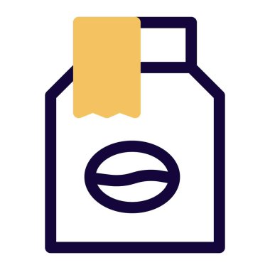 Mühürlü kahve paketi hafif vektör simgesi