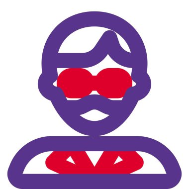 Gözlüklü, maske takan bir erkek öğretmen..