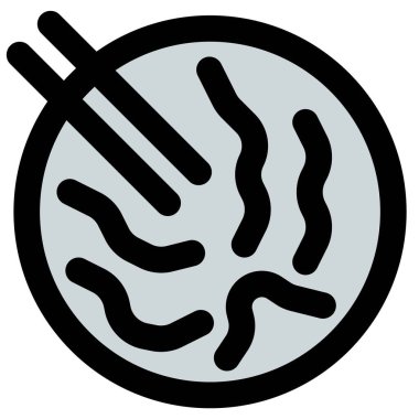 Biftek chow eğlenceli düzenli vektör simgesi