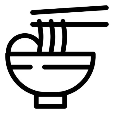 Moğol köftesi ramen hafif vektör simgesi
