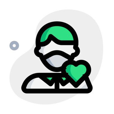 Kalp sembollü bir psikolog.