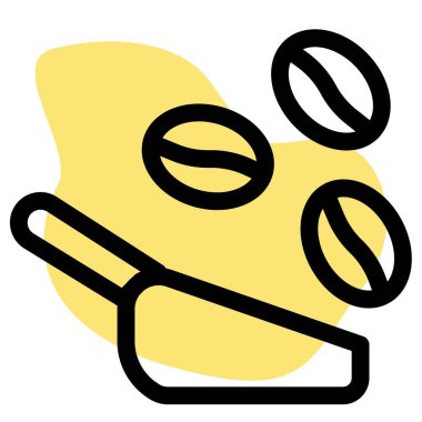 Kahve çekirdeği çizgi vektör simgesi ile kepçe