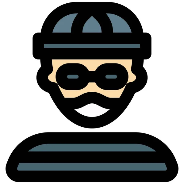 Man Disguise Robber Mask — Stock Vector