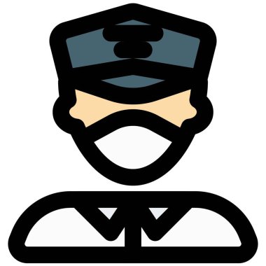 Kaptan pilot maske takıyor..