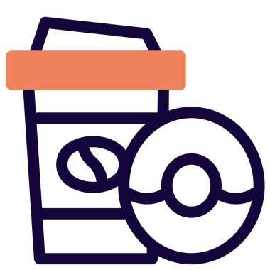 kahve fincanı ana hatları vektör simgesi