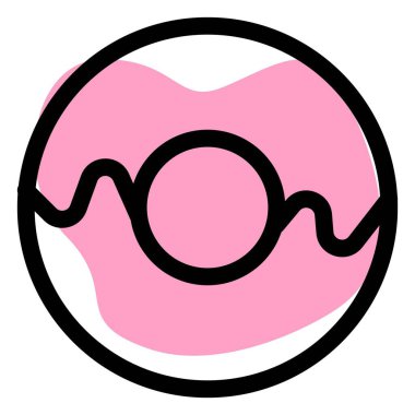 Tatlı çörek çizgisi simgesi seti